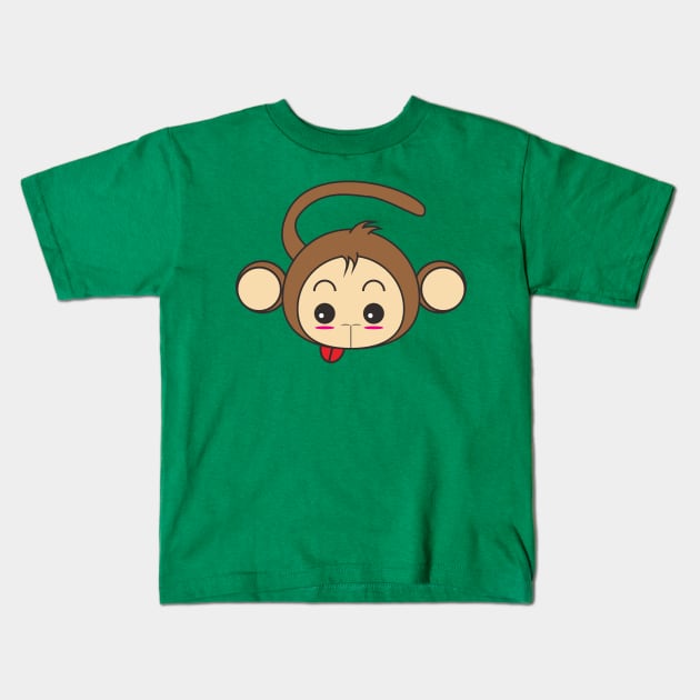 Cute Funny Monkey Kids T-Shirt by XOZ